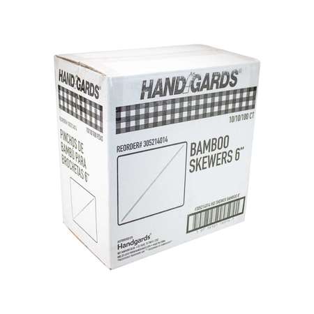 HANDGARDS Handgards 6" Bamboo Skewer, PK10000 305214014